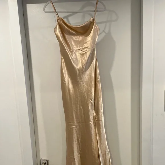 slim fit dress slacks Gold Sequin Cowl Neck Mini Dress 10 main image 0